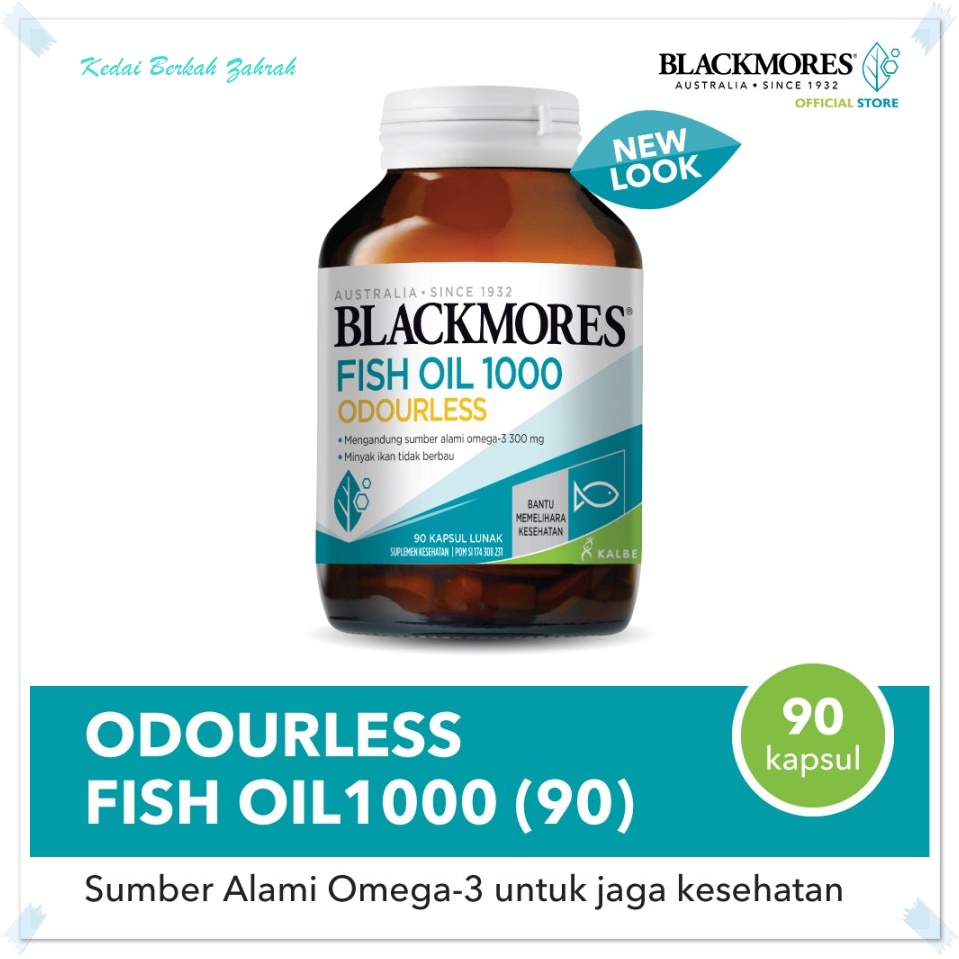Blackmores Odourless Fish Oil 1000 (90) Tablet - Suplemen Vitamin (Minyak Ikan)