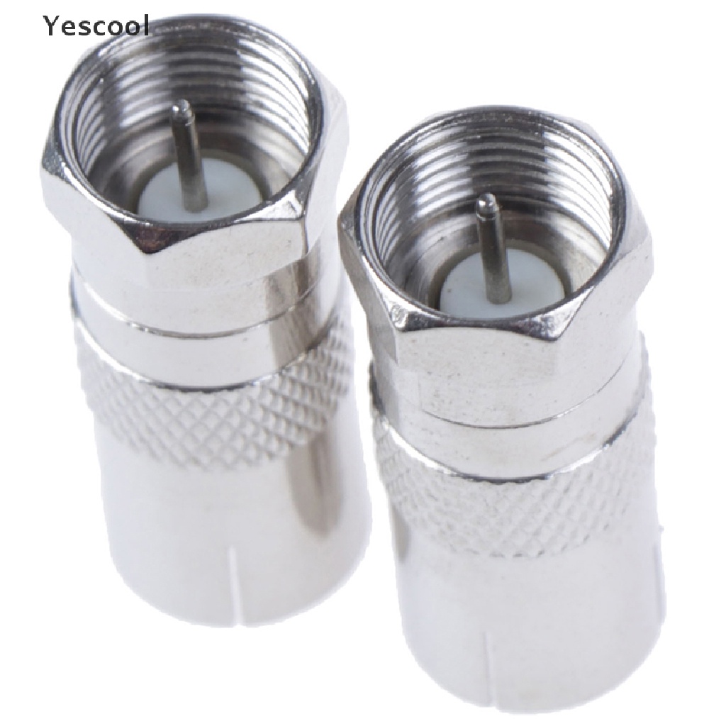 Yescool 2Pcs Adapter Konektor Socket Tipe F Male Ke RF Coax Aerial Female Untuk TV