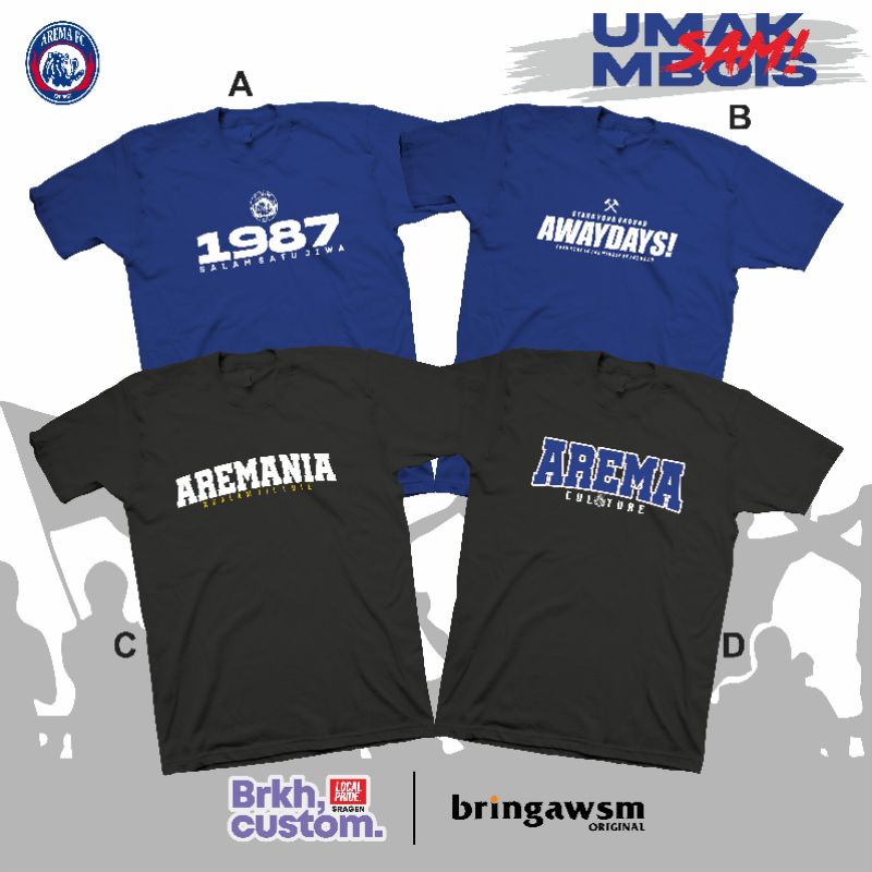 KAOS AREMA KAOS SUPORTER AREMANIA KAOS HOOLIGANS KAOS DISTRO KAOS BOLA BRKHCUSTOM