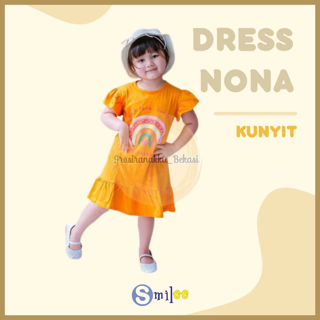 Dress Anak Smilee Nona Kunyit Rainbow size 1-5Tahun