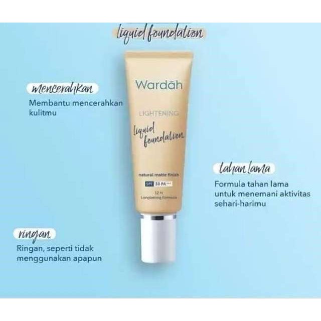 WARDAH LIGHTENING LIQUID FOUNDATION NATURAL COVERAGE SPF30 PA+++ 25ML