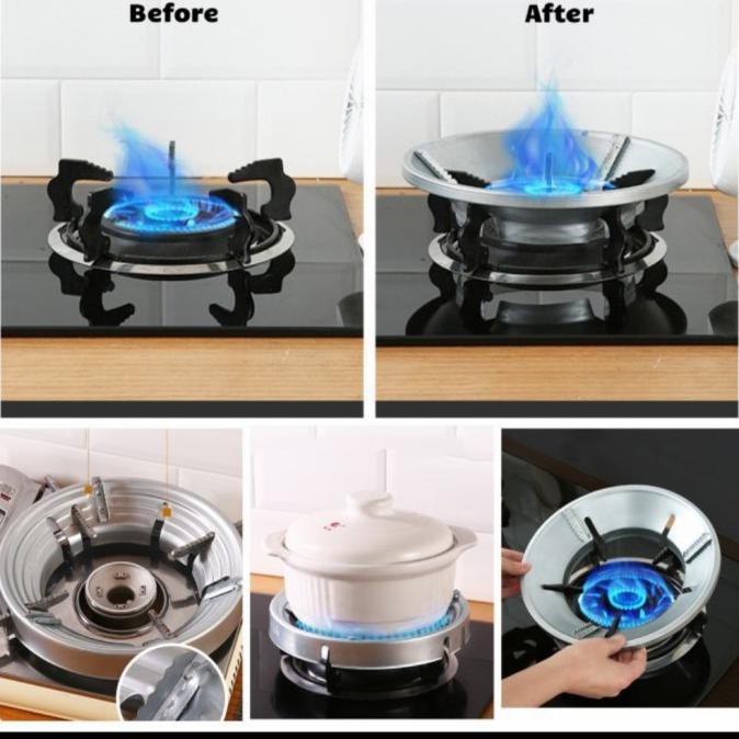 Buruan Beli] Tatakan Alas Kompor Gas Stainless Model Bulat Hemat Energi Masak Dapur