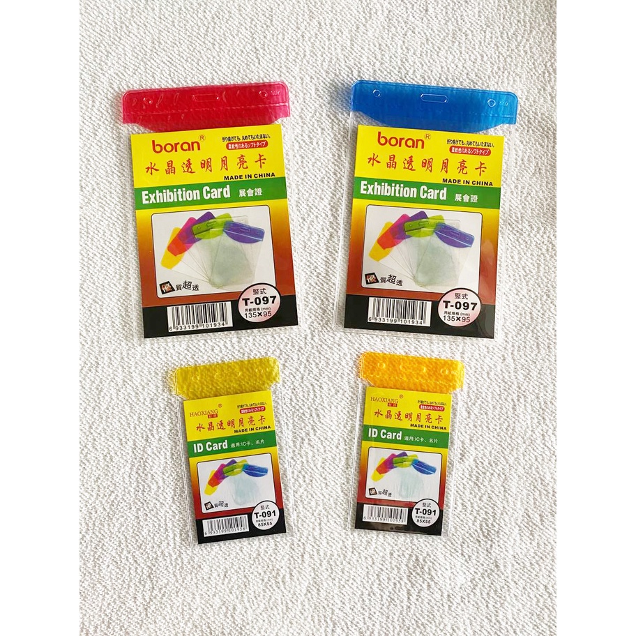 

Name Tag ID Card Holder vertikal transparan warna warni lentur