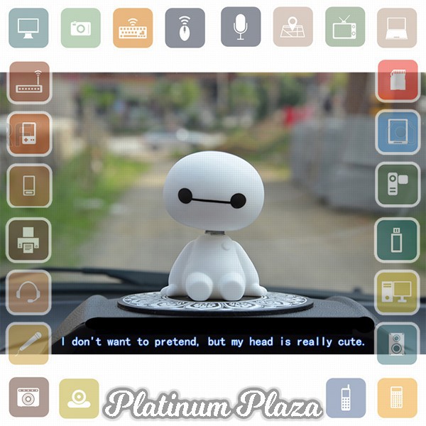 Baymax Shaking Head Ornament Aksesoris Mobil - 0805B - White`IB0R79-