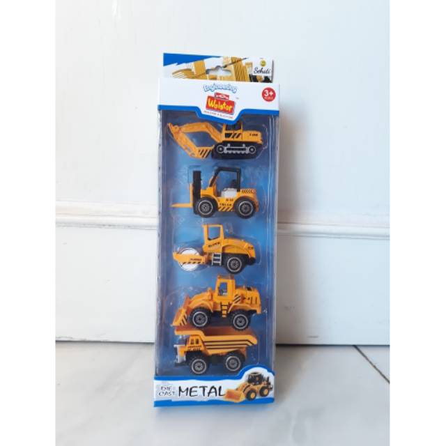Mainan diecast besi metal konstruksi mobil truk bego alat berat mixer