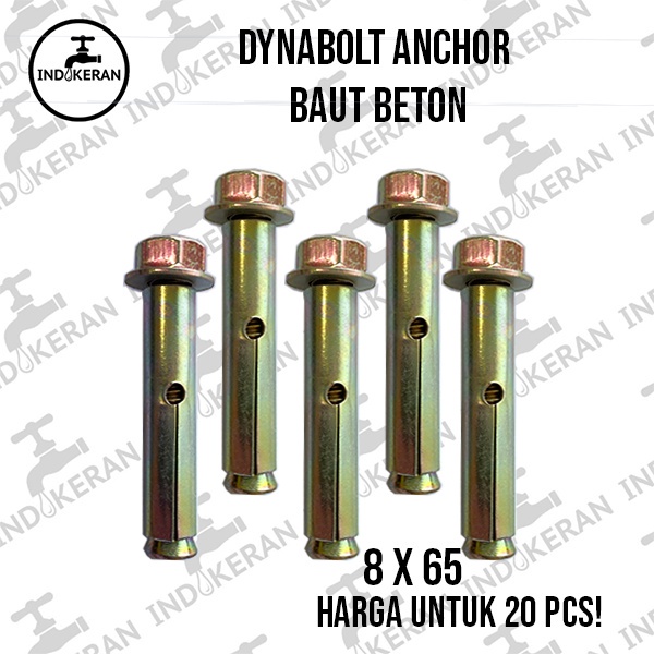 INDOKERAN - Dynabolt Baut Beton - 8x65 - 20 PCS - High Quality