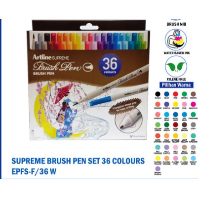 

ARTLINE Spidol Supreme Brush Marker Pen Set 36 Colours EPFS-F/36W
