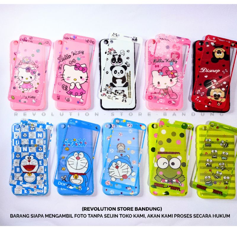 Case 360 + Tempered Glass Oppo A15 A15S A16 A16S  A52 A53 A54 A55 A91 A92 A93 A95 A12 A31 A33 A5 A9 