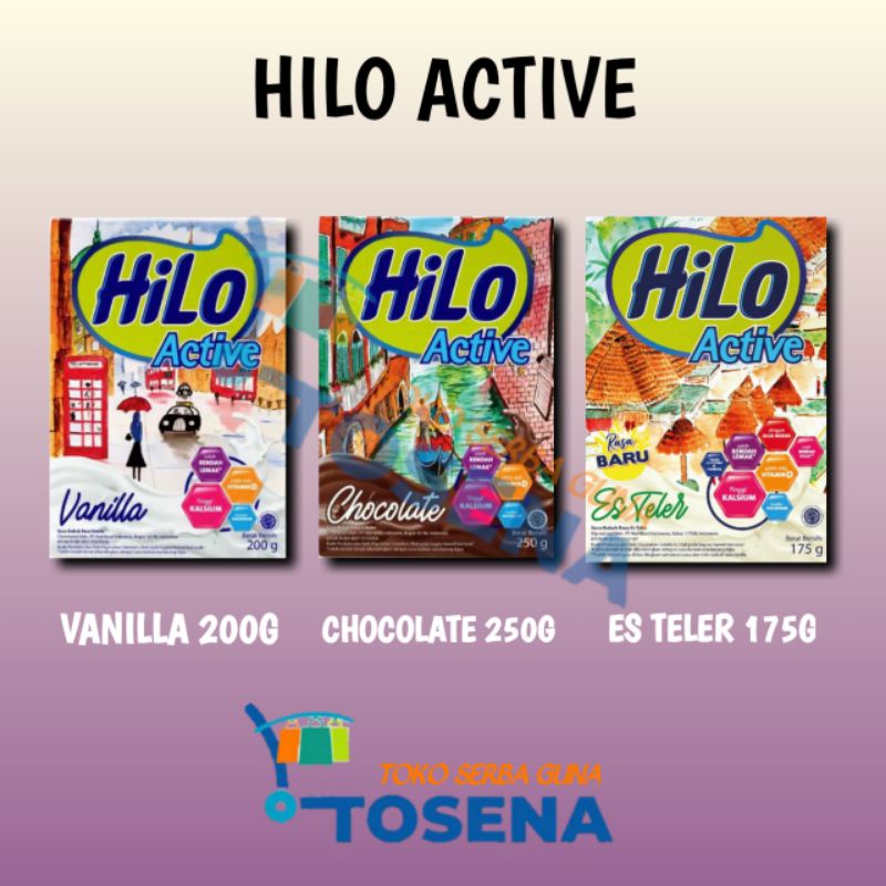 

SUSU BUBUK/SUSU PERTUMBUHAN REMAJA/SUSU INSTAN/HILO/HILO ACTIVE VANILLA, CHOCOCOLATE & ES TELER