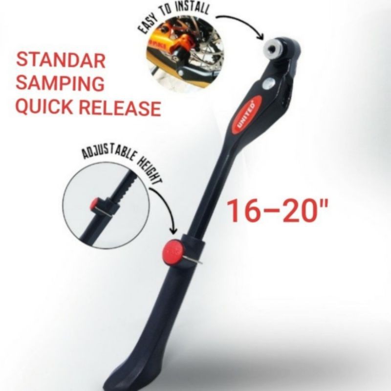 Standar Samping Sepeda Lipat QR Adjustable United KXY-1342/Standar SampingQuick Release Sepeda Lipat