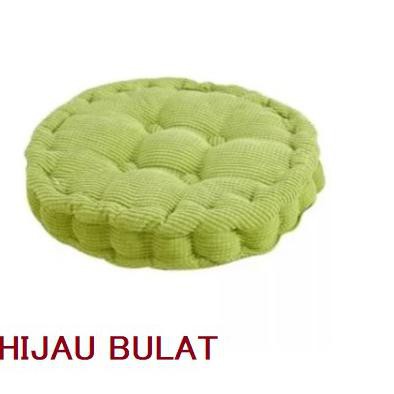 Bantal Alas Duduk Tebal Bentuk Bulat / Kotak Bantal kursi tamu - hijau bulat
