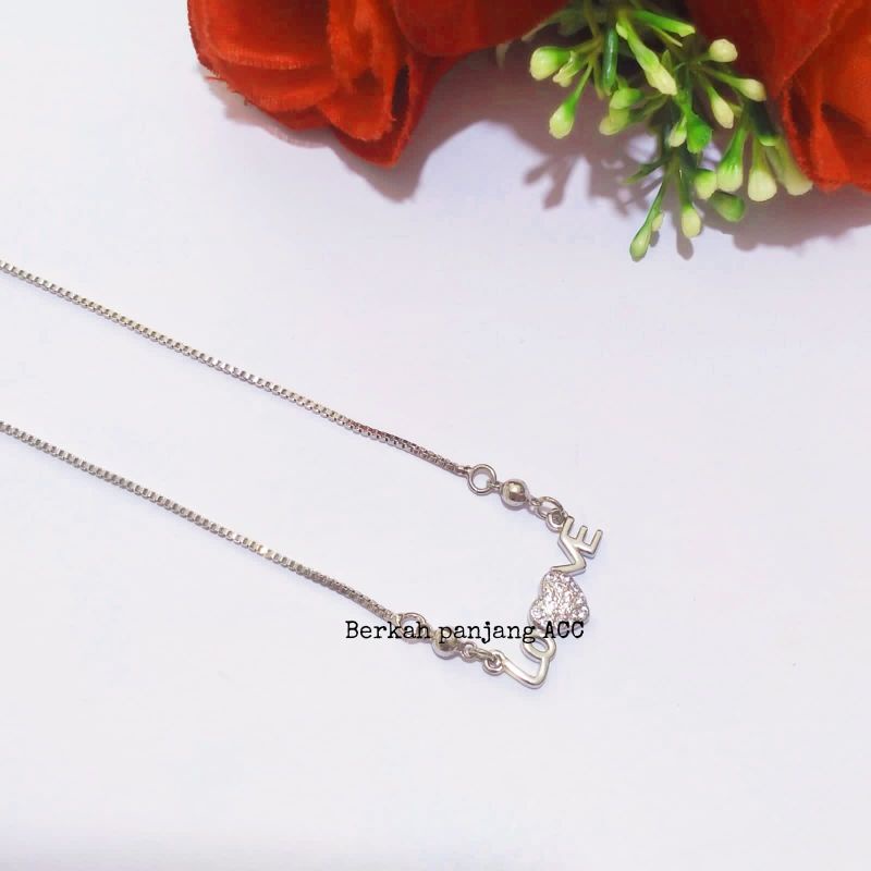 KALUNG DEWASA LO❤️VE DESAIN SUPER MINIMALIS ELEGAN PERHIASAN LOGAM EMAS ANTI KARAT