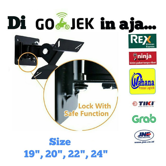 Bracket LED TV 24 Inch Swivel 4 arah Termurah berkualitas