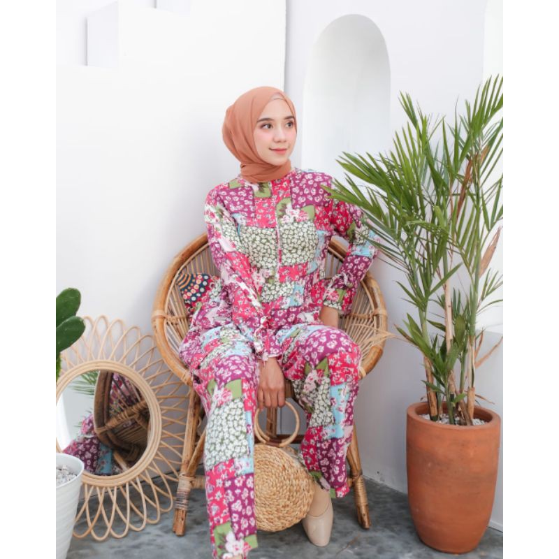 Baju setelan wanita bahan katun rayon uniqlo