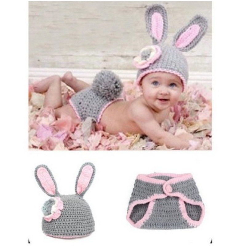 kostum bayi kelinci/ kostum rajut bayi/ kostum kelinci/ kostum fotografi bayi