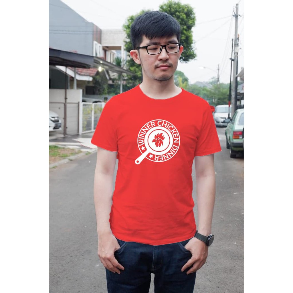 BAJU KAOS PUBG MURAH WINNER CHICKEN DINNER LOGO AYAM PANCI