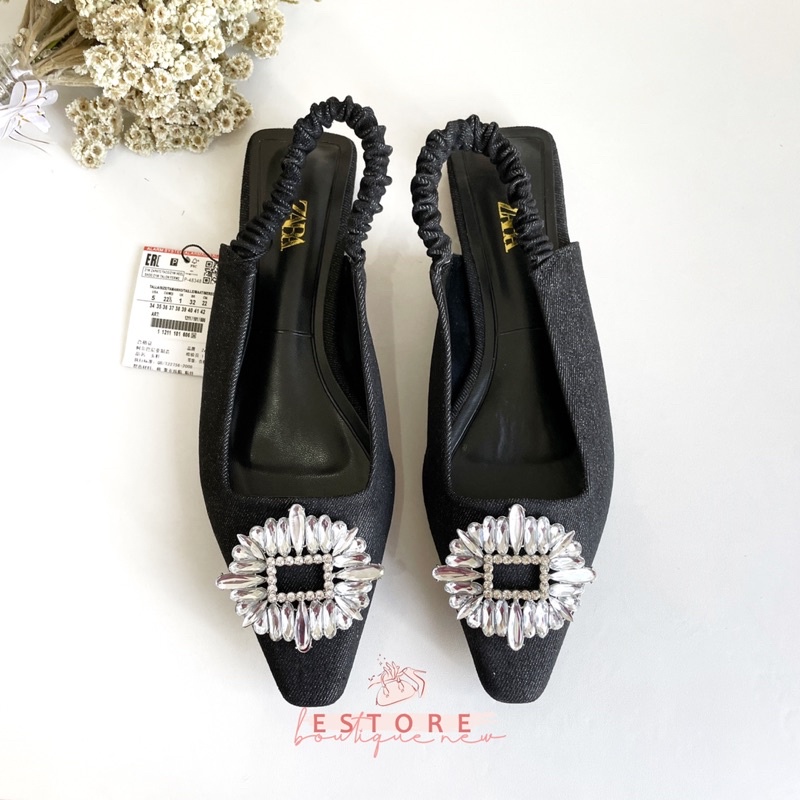 ZR Diamond Jeans Flat Shoes