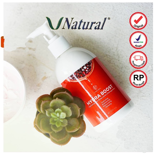 V NATURAL - Body Wash | Body Scrub | Body Lotion Hydra Boost Pomegranate Pomegrante 300ml | Whitening | Moisturizing