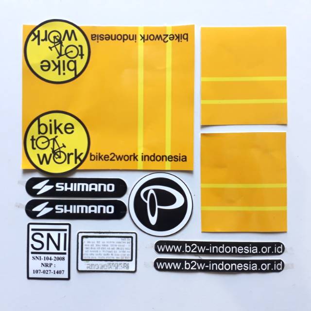 TERMURAH Sticker stiker  decal b2w bike  2 work  bike  to 