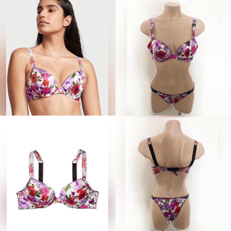 Victoria’s Secret Original Very Sexy Satin Shine Strap Bra Set Push Up 11196437