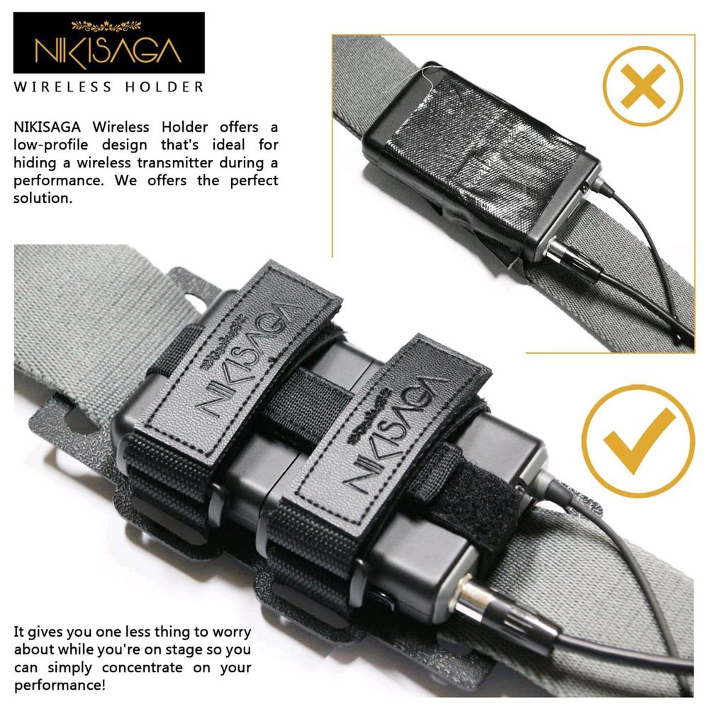 Nikisaga Wireless Holder For Standard Strap - Wireless Gitar dan Bass