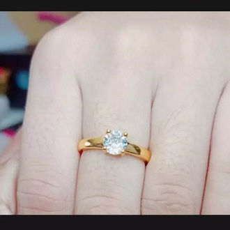 TERLARISBIG PROMO Cincin Titanium GOLD Tunangan Mata Satu ANTI KARAT HARGA SATUAN / Cincin Polos War