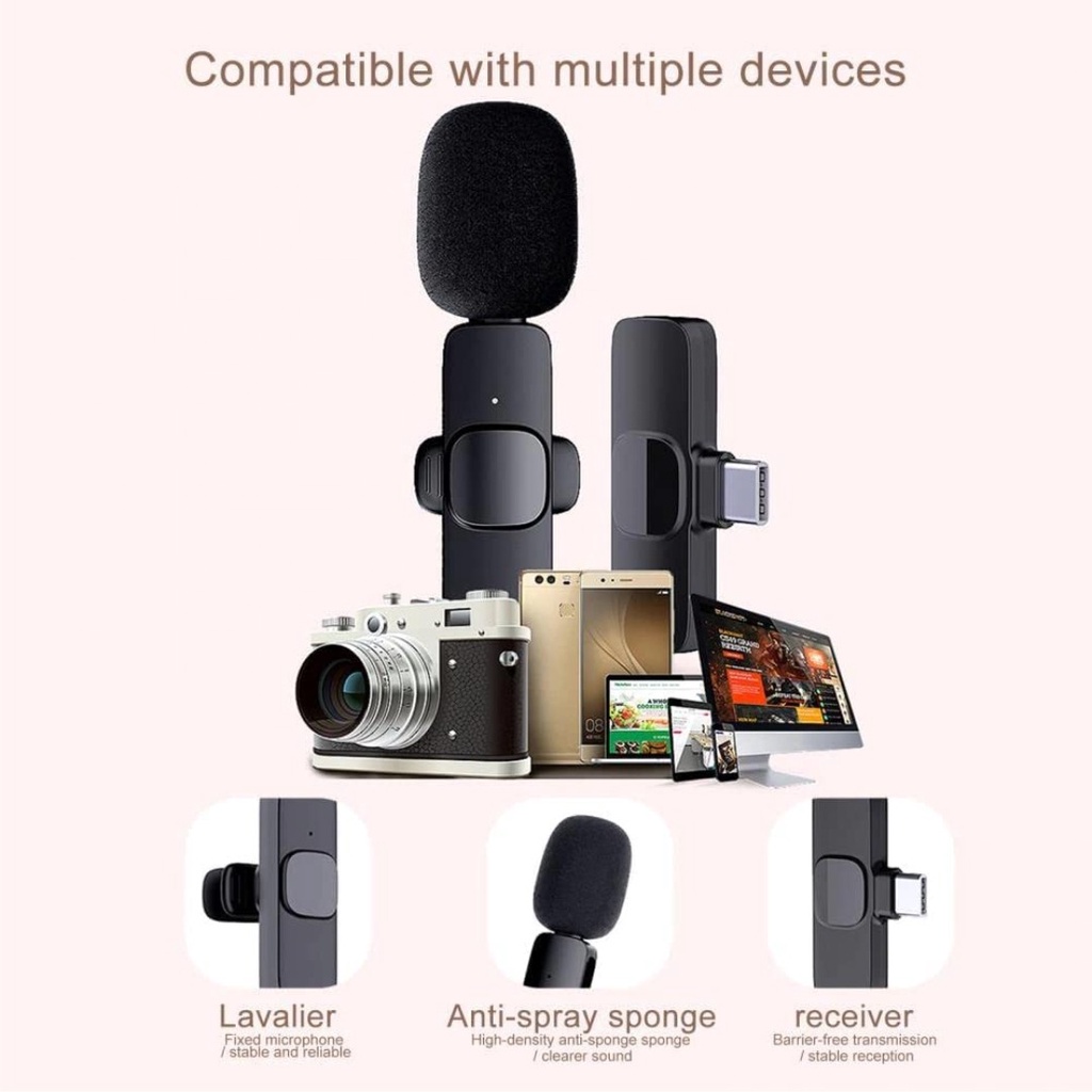 MICROPHONE WIRELESS K8 TYPE C MIC BROADCAST