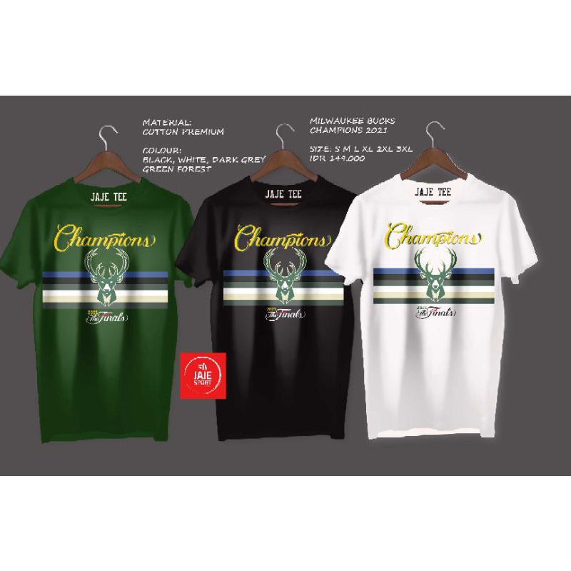KAOS BASKET NBA MILWAUKEE BUCKS CHAMPIONS 2021 NBA FINALS JAJE TRE