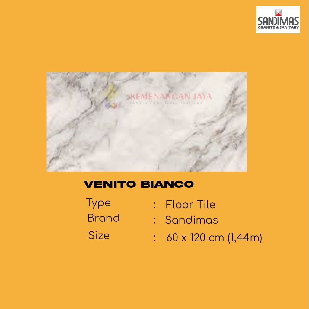 Jual GRANIT LANTAI SANDIMAS VENITO BIANCO 60X120 KW 1 Shopee Indonesia