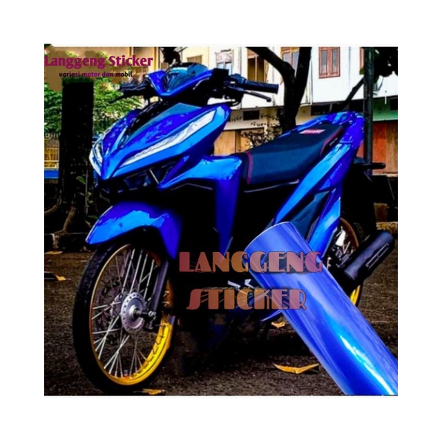 Stiker Skotlet Motor Biru Metalic Candy Sticker Biru Candy