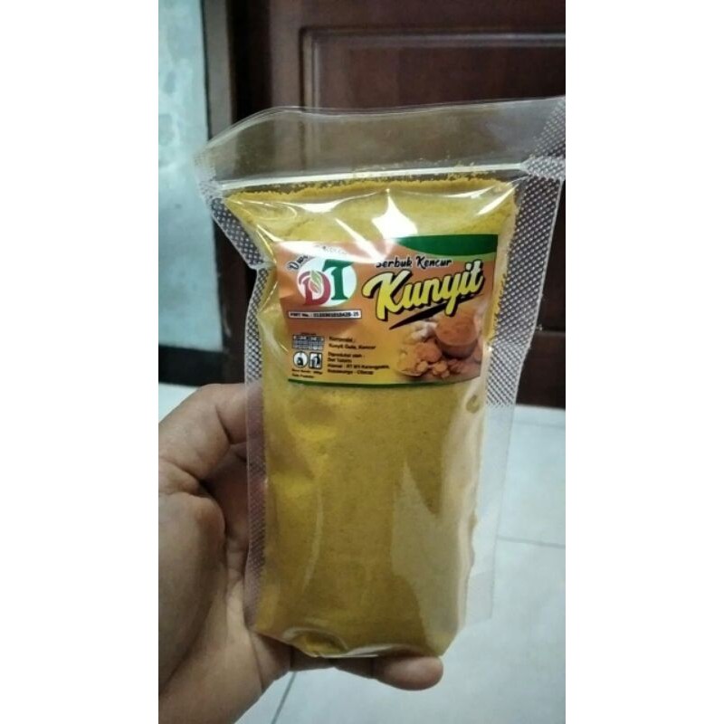 

bubuk kunyit kencur gula pasir 200 gr tinggal sedu