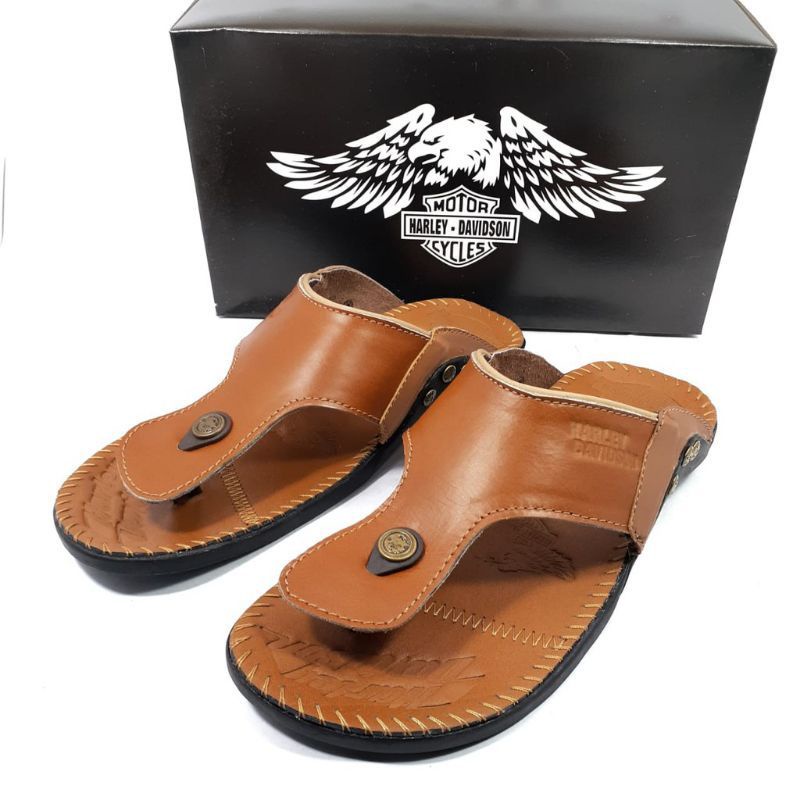 sandal kulit harleey davids0n flipflop