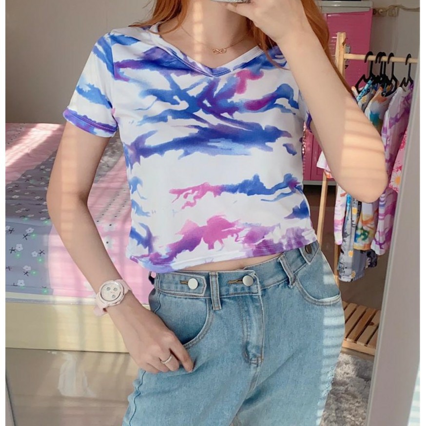 SALE !!! VANILLESHOP - TIE DYE CROP TOP