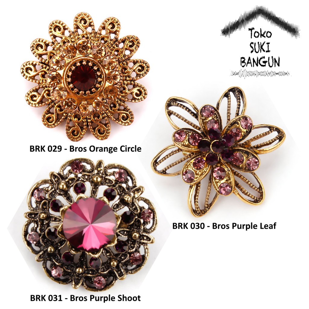 BRK 029-031 Bros Pin Bunga Wanita Jilbab Hijab Flower Brooch Women