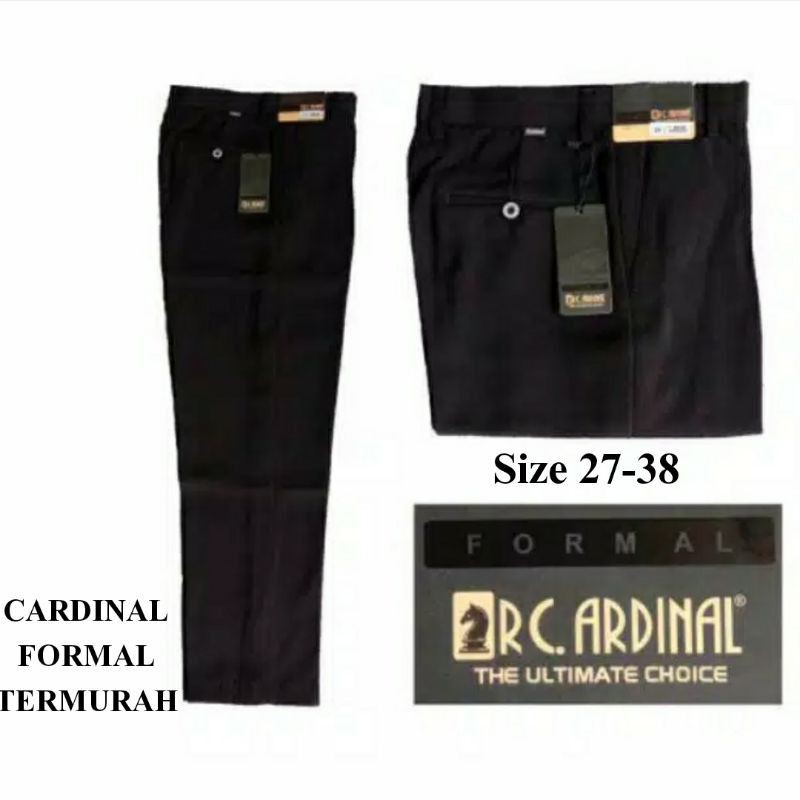 celana formal cardinal hitam bahan premium