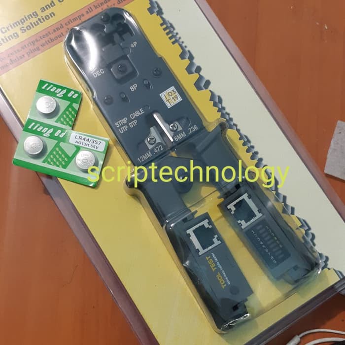 Crimping Tool Cat 6 Cat6 Multi Digital &amp; Lan Tester Free Batrai LR-44 3Pcs