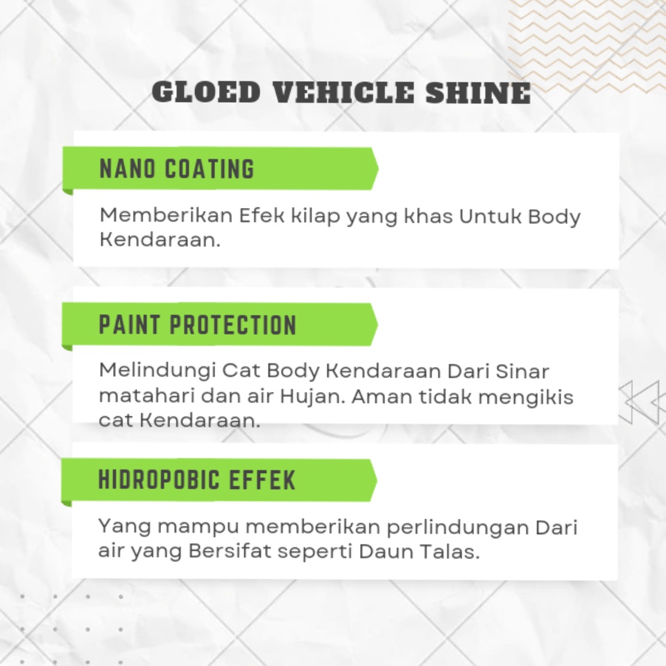 Gloed Spesialis pengkilap body motor mobil doff - matte wax poles motor