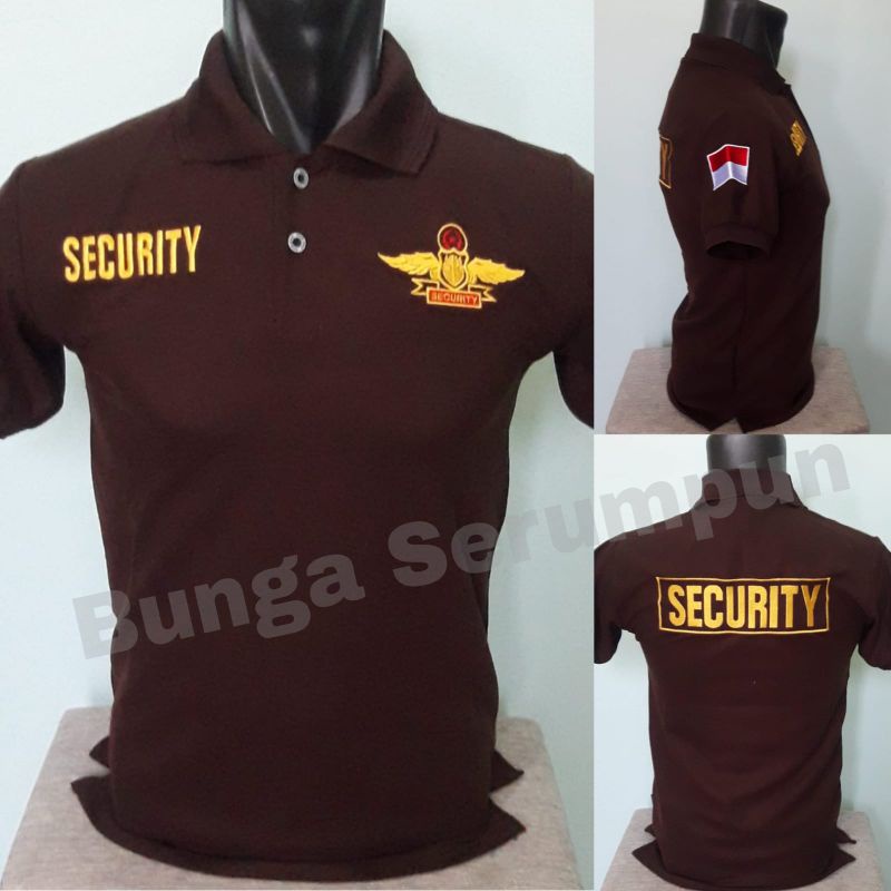 KAOS SECURITY WINGS COKLAT - KAOS KERAH SECURITY WINGS COKLAT FULL BORDIR