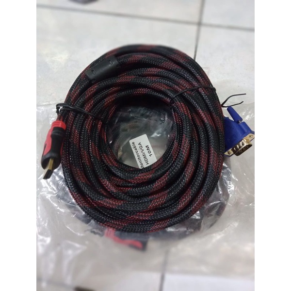kabel projektor HDMI TO VGA 10meter/kabel HDMI TO VGA 10M berkualitas