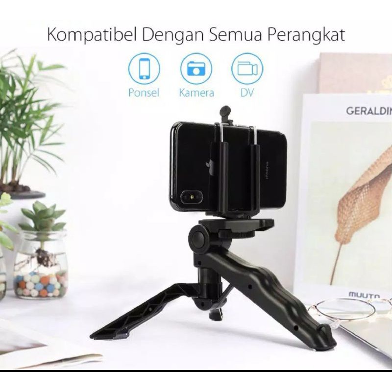 Tripod mini Lipat Hp Handphone Kamera Universal Holder tongsis mono pod