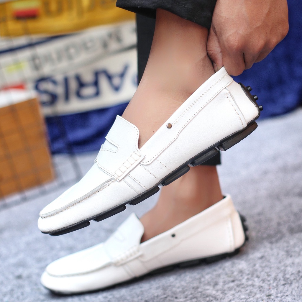 ENOZ X SIMAO - Sepatu Formal Slop Pria Kulit Asli Original Slip On Kasual Kerja Cowok Men ORI