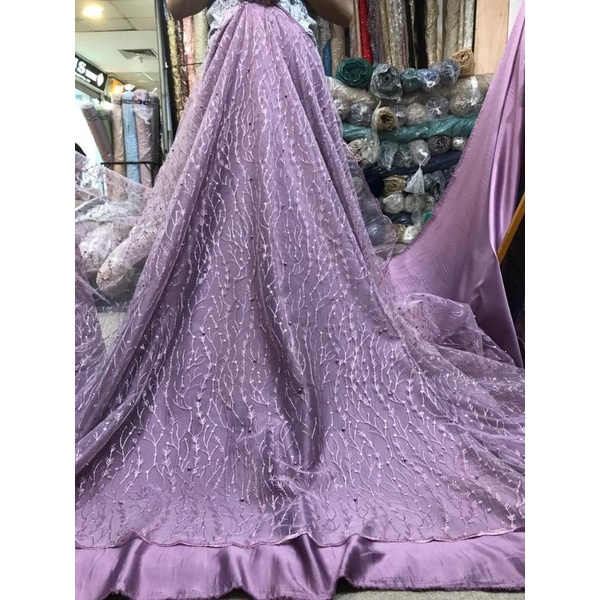 kain tile / Bahan Tile padi mutiara / kain kebaya/bahan kain meteran