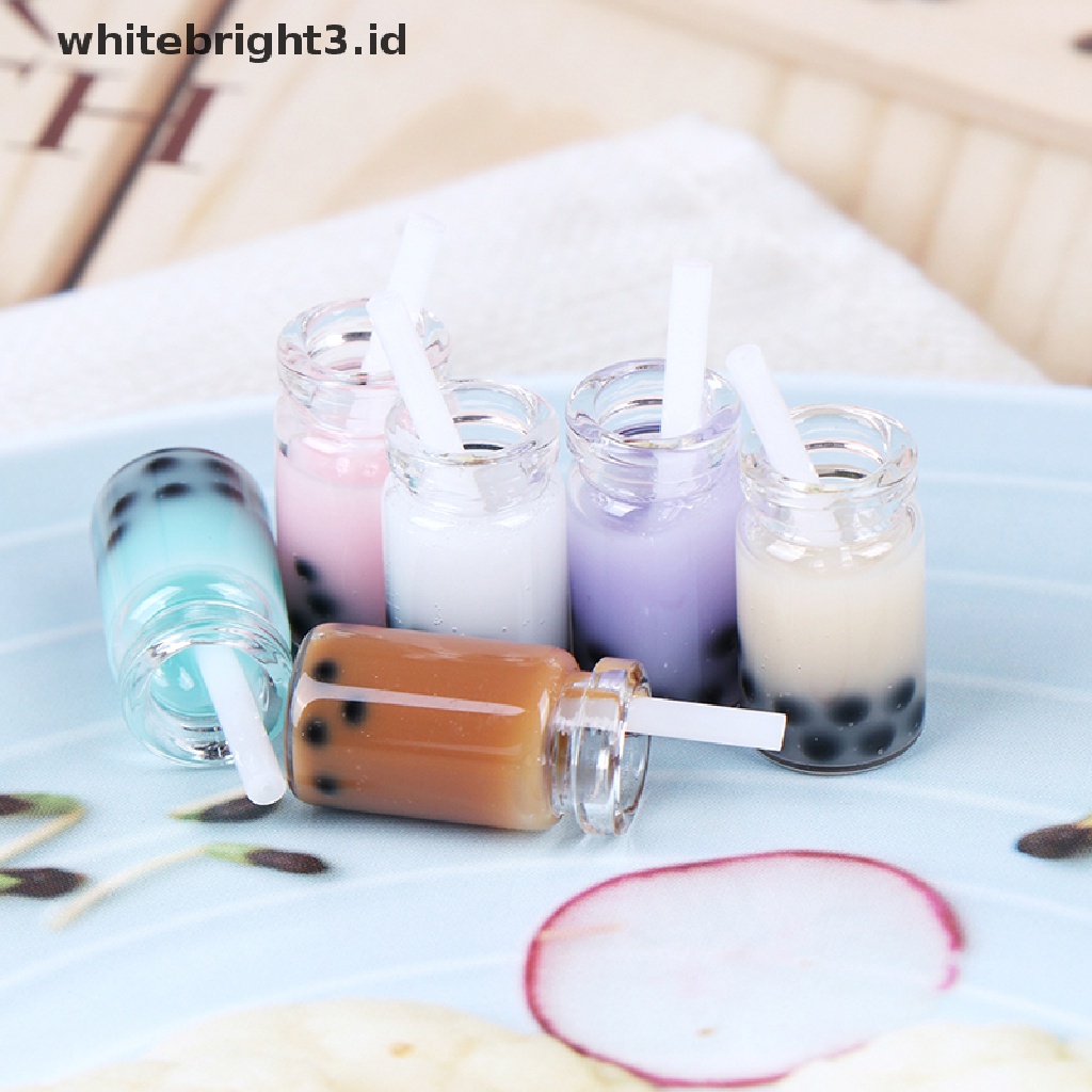 (whitebright3.id) 3pcs Miniatur Gelas milk tea Skala 1: 12 Untuk Dekorasi Rumah Boneka