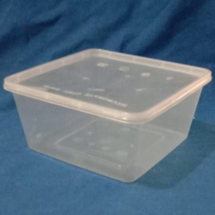 DISKON!!! MICROWAVE OVEN SAFE /Food Container Box Tempat Makanan Plastik Thinwall Uk 1500 ml ( SQ )