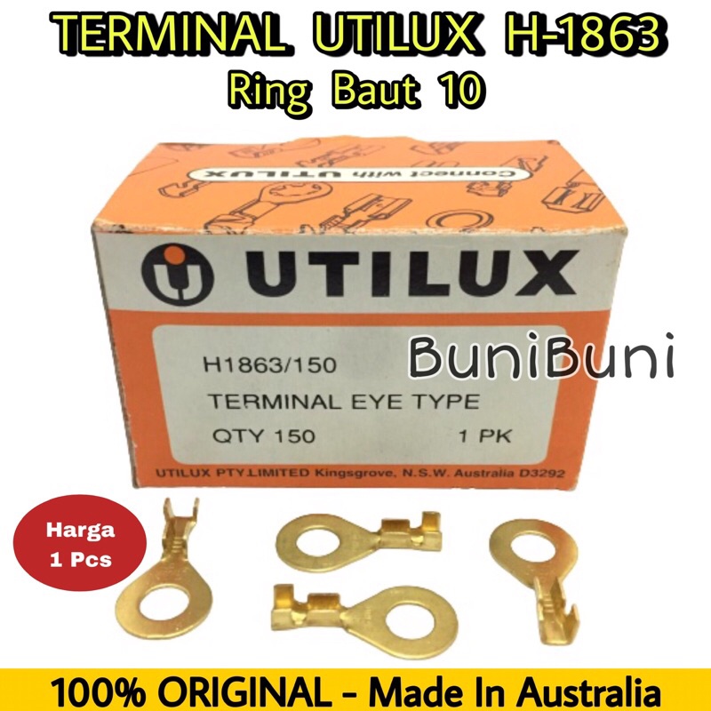 Terminal Skun Utilux Ring Baut 10 Ukuran M6 / Diameter 6 MM H1863 Original (ECERAN)