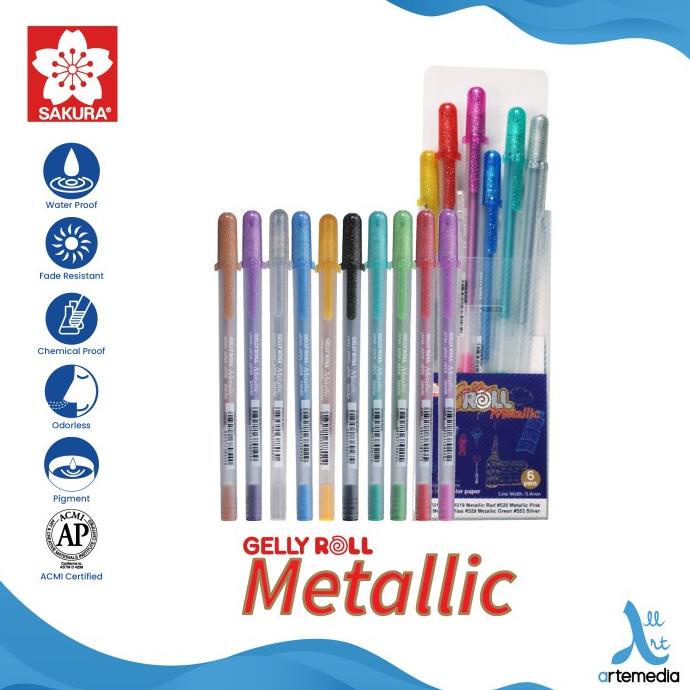 

Office & Stationery | Alat Tulis | Pulpen Warna Sakura Gelly Roll Metallic Color Gel Pen Bolpen | Best Seller