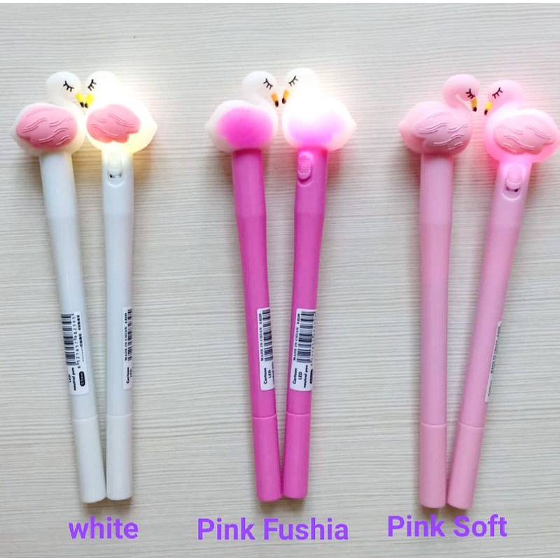 

Bolpen Pulpen Pen Tinta Gel Flaminggo Lampu Senter LED