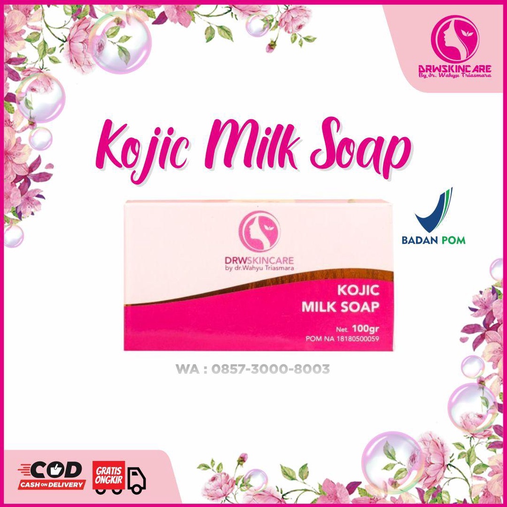 Sabun Kojic Milk dan Sulfur DRW SKINCARE ORIGINAL , Sabun Pemutih Kulit , Fungsi Tambahan Varian Koj