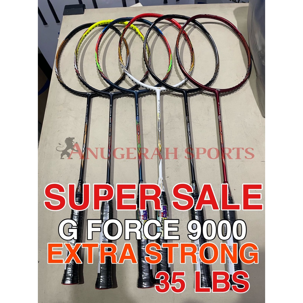 SUPER SALE Raket Badminton LI-NING LINING G FORCE 9000 EXTRA STRONG (UP TO 35 LBS) ORIGINAL