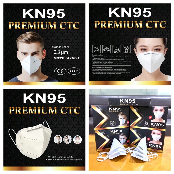 Masker KN95 CTC CAREION ISI 20PC Masker KN 95 Masker N 95 Masker Disposable Mask- CTC - kawat luar/kawat dalam ISI 20PC